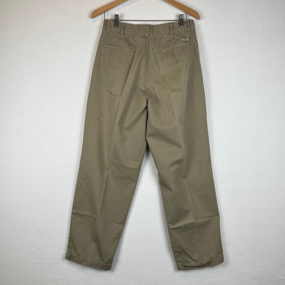 VTG‎ Bugle Boy Pants Mens 31x30 Tan Baggy Pleated Khakis Y2K 80s 90s Tapered - Picture 2 of 12